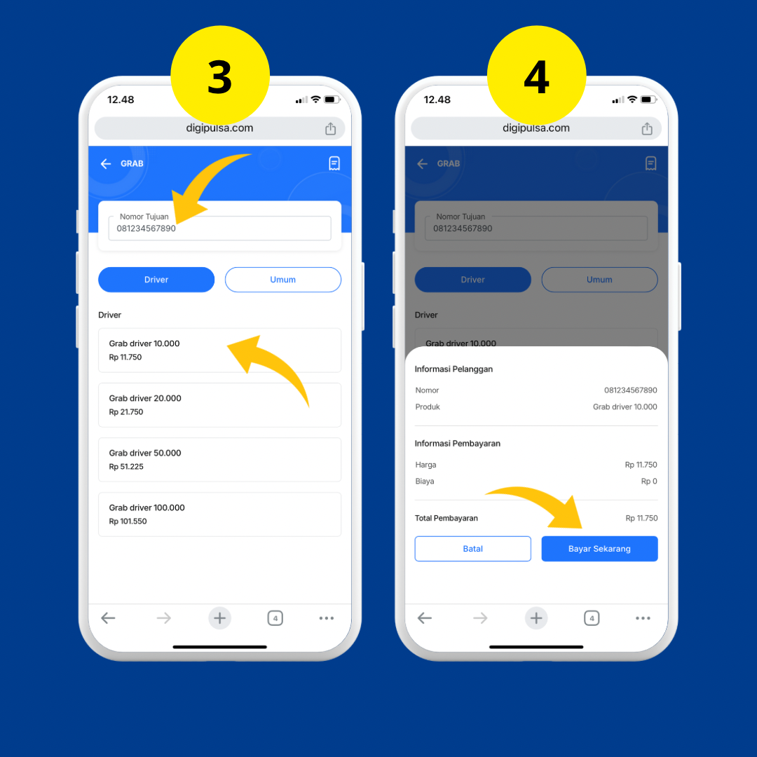 Cara Top Up Saldo Grab Driver di Aplikasi DIGIPULSA