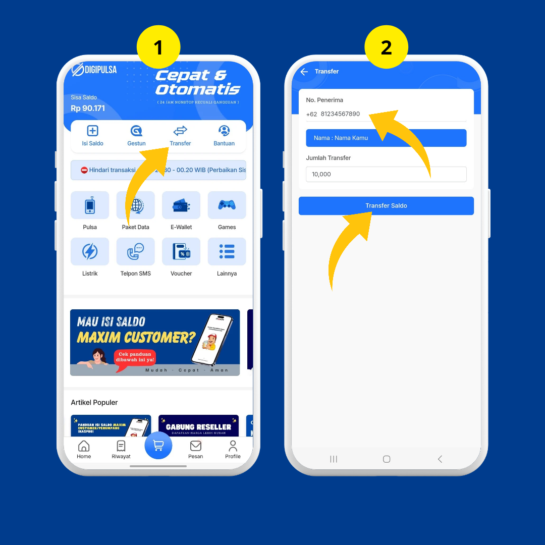 Fitur Layanan Transfer DIGIPULSA dan Cara Menggunakannya
