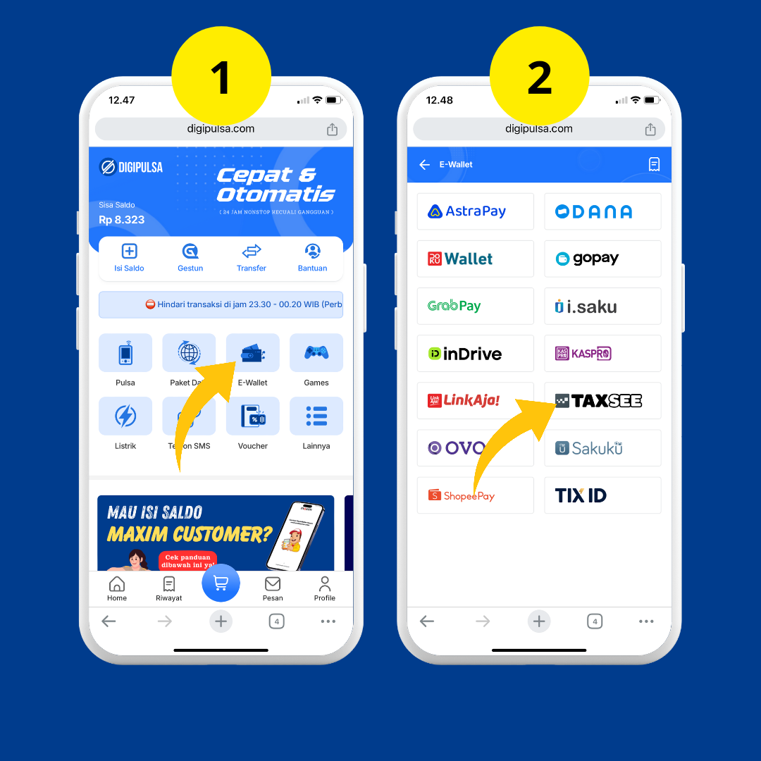 Cara Top Up Saldo Driver Maxim di Aplikasi DIGIPULSA