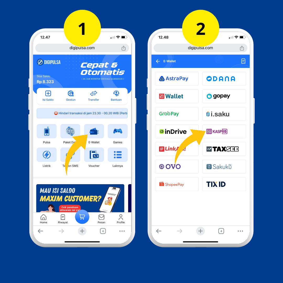 Cara Isi Saldo Maxim Customer (Kaspro) di Aplikasi DIGIPULSA Cara Isi Saldo Maxim Customer (Kaspro) di Aplikasi DIGIPULSA