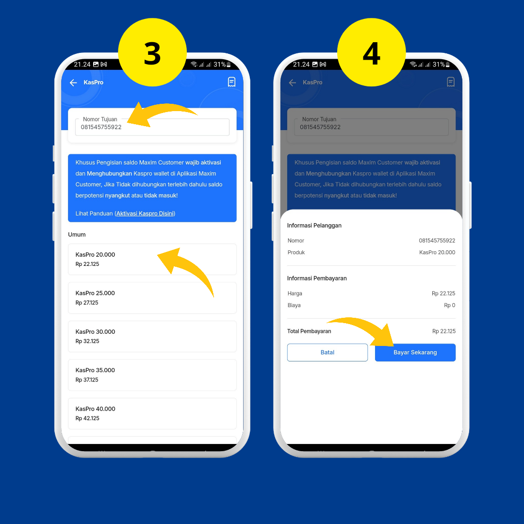 Cara Isi Saldo Maxim Customer (Kaspro) di Aplikasi DIGIPULSA Cara Isi Saldo Maxim Customer (Kaspro) di Aplikasi DIGIPULSA