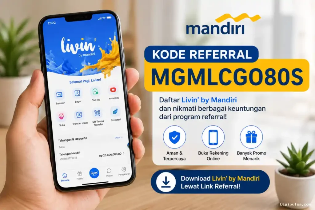 Kode Referral Livin by Mandiri Oktober 2026 MGMLCGO80S, Cara Pakai dan Syaratnya